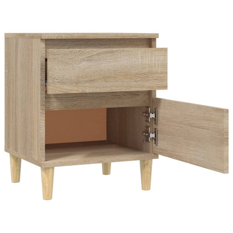 Isabelline Elias Solid + Manufactured Wood Bedside Table Wayfair.co.uk